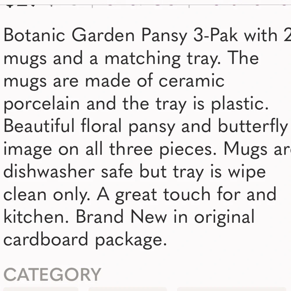 Portmeirion Botanic Garden By Pimpernel 2 Mugs & Tray Set Floral Design NEW - Picture 4 of 5